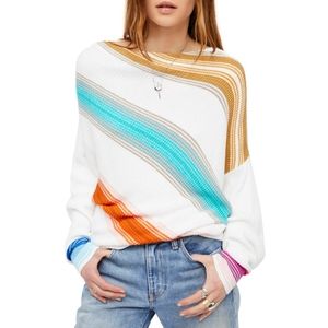 Free People Spectrum Stripe Retro Chunky Sweater